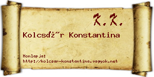 Kolcsár Konstantina névjegykártya
